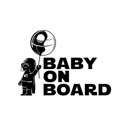 Darth Vader Baby on Board Balloon Sticker