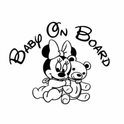 Minnie Bear Baby on Board Sticker