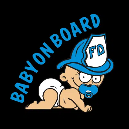 Baby Boy Firefighter aBaby on Board Sticker