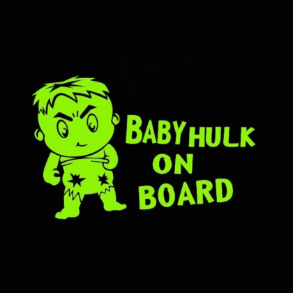 Baby Hulk On Board Sticker