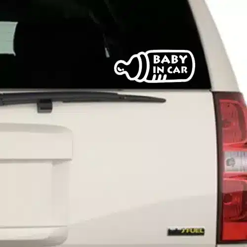 baby in car sticker design
