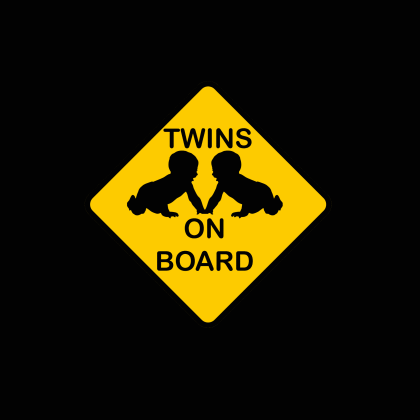 Twins Babies on Board Sticker
