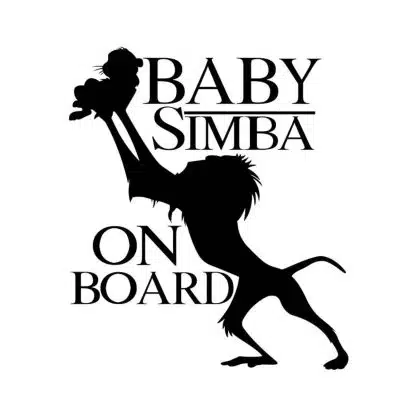 Baby Simba on Board Sticker