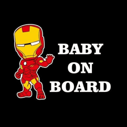 Iron Man Baby on Board Sticker