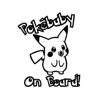 Pokebaby Pikachu On Board Sticker