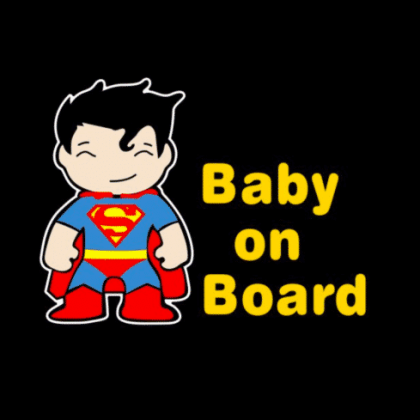 Superman Baby on Board Sticker
