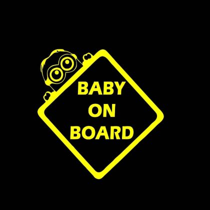 Yellow Minion Baby on Board Sticker
