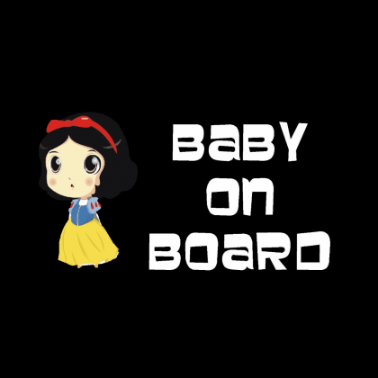 Snow White Baby On Board Sticker