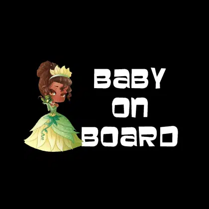 Princess Tiana Baby On Board Sticker