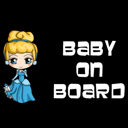 Cinderella Baby on Board Sticker