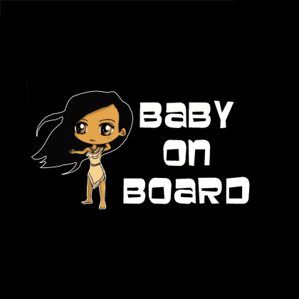 Pocahontas Baby on Board Sticker