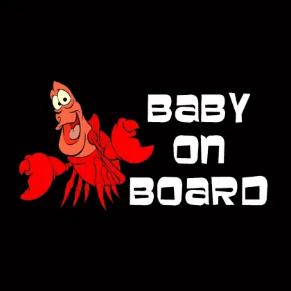 Little Mermaid Sebastian on Board Sticker
