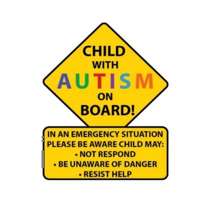 Child with Autism Baby on Board Sticker