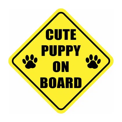 Cute Puppy On Board Decal