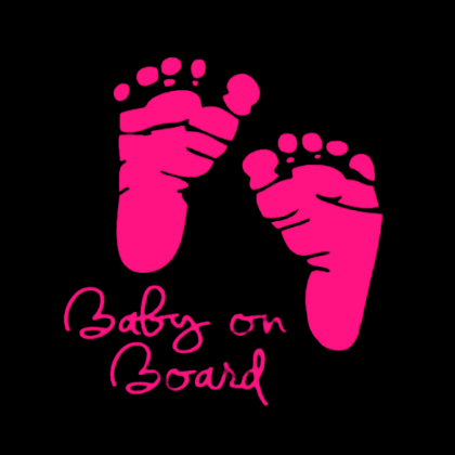 Baby on Board Pink Feet Sticker
