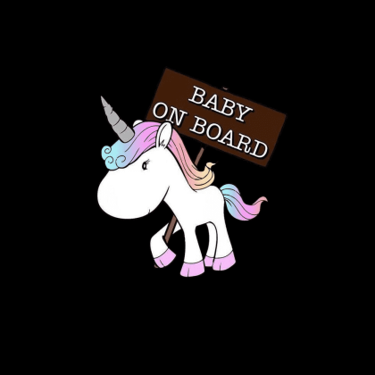 Unicorn Baby On Board Sticker