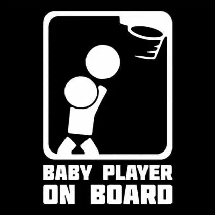 basketball baby on board decal