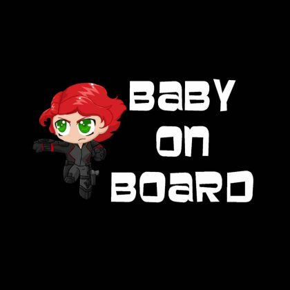 Black Widow Baby on Board Sticker