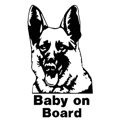 German Shepherd Baby On Board Sticker