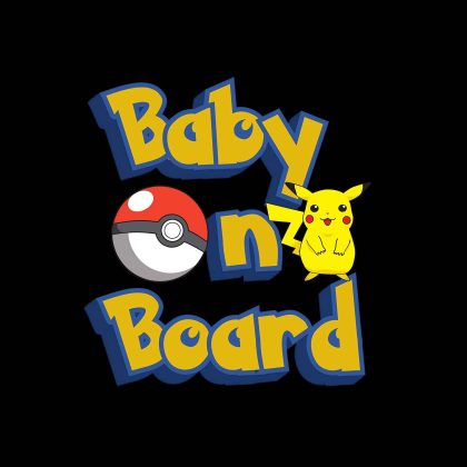 Pokemon Pikachu Baby on Board Sticker