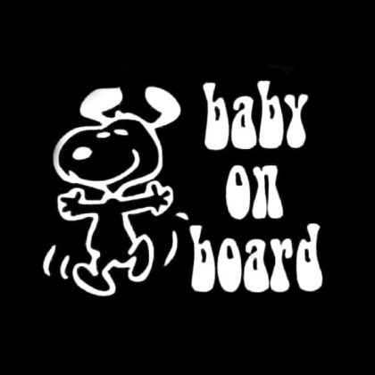 Snoopy Baby On Board Sticker Decal