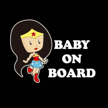 Wonder Woman Baby on Board Sticker