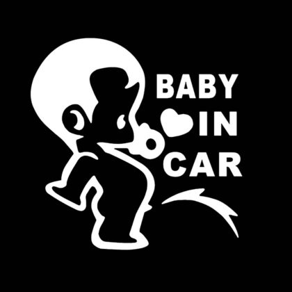 Baby in Car Peeing Sticker