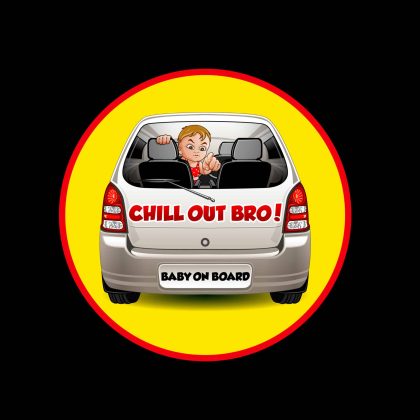 Chill Out Bro Baby on Board Sticker