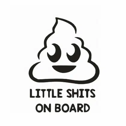 Shits Little On Board Sticker