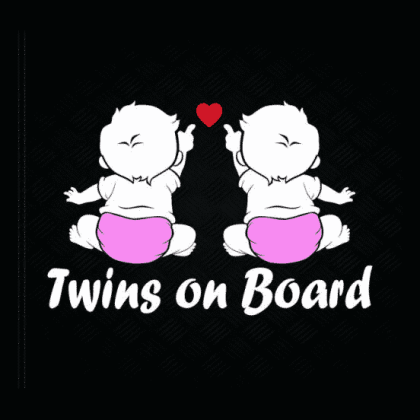 Baby Girl Twins On Board Heart