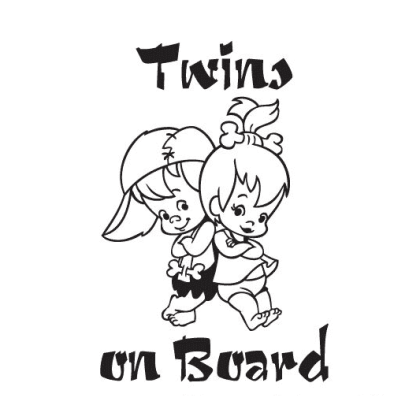 Twins Flintstones On Board Sticker