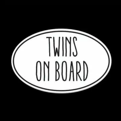 Twins on Board Sticker Decal Oval Shape