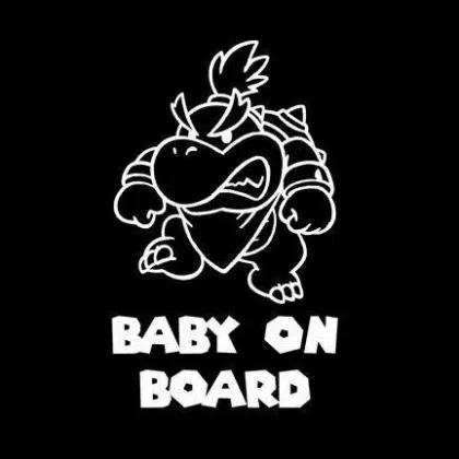 Super Mario Baby Bowser On Board Car Decal