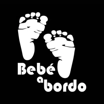 baby footprint bebe a bordo car sticker white