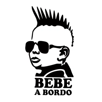 cool rockstar baby bebe a bordo car sticker