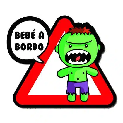 smashing hulk bebe a bordo car sticker