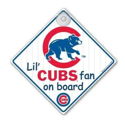 lil chicago cubs fan on board window cling
