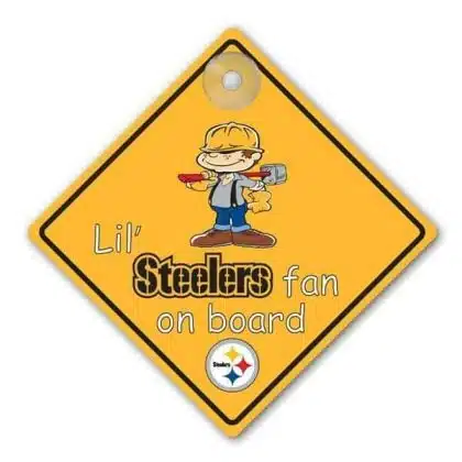 lil steelers fan on board window cling