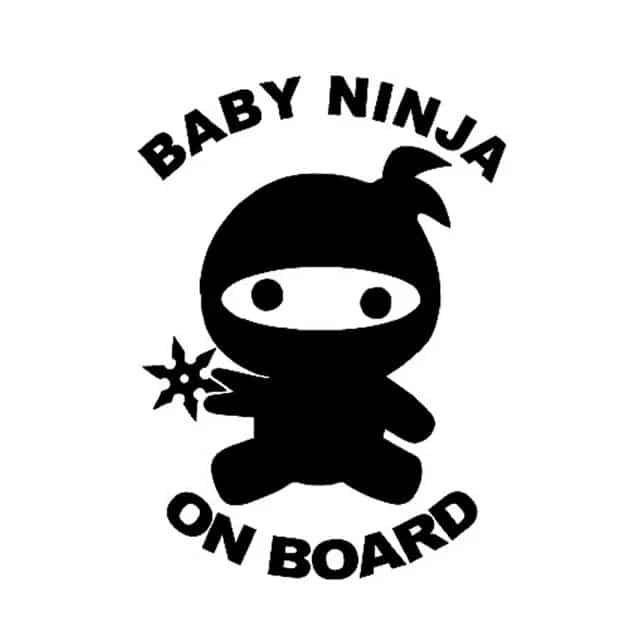 baby ninja on board black colored