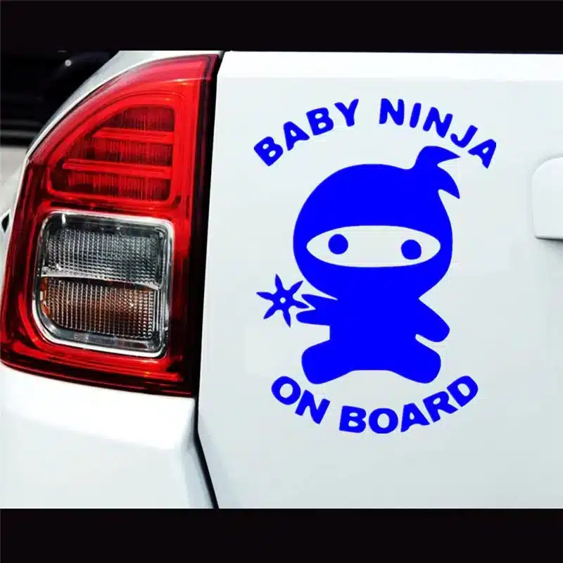 blue baby ninja on board decal