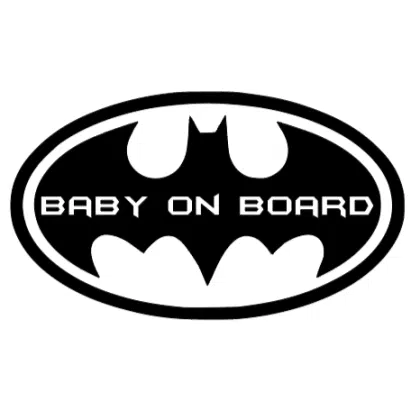 batman logo baby on board sticker