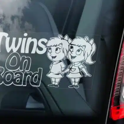 twins on board car window sticker